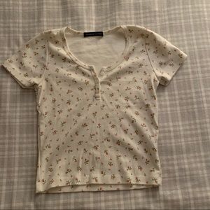 Brandy Zelly white floral top